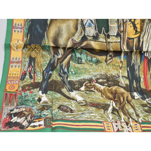 HERMES エルメス カレ90 Les Cheyennes シャイアン族 スカーフ シルク