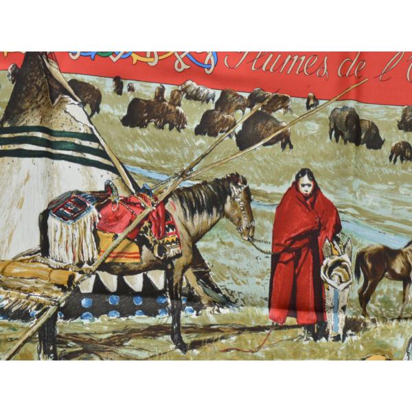 HERMES エルメス カレ90 Les Cheyennes シャイアン族 スカーフ