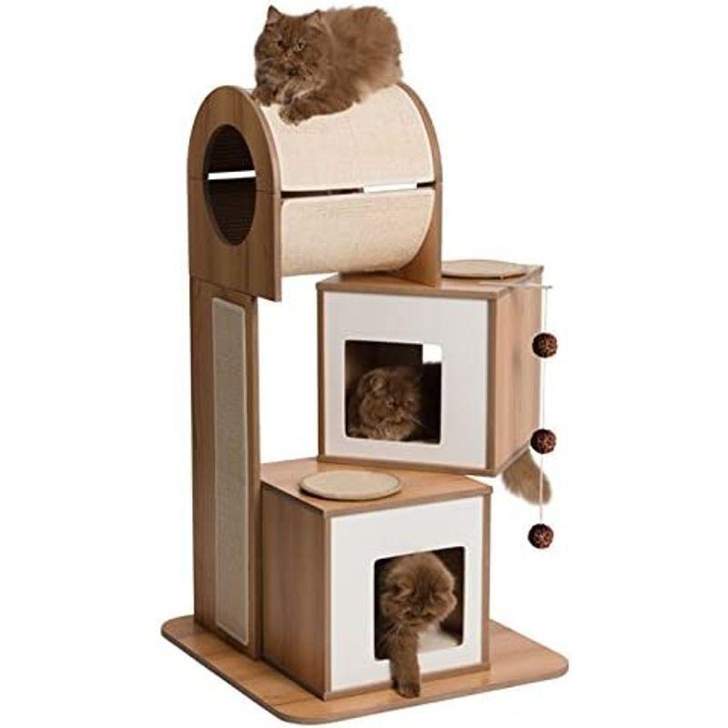 ジェックス cat it ヴェスパー キャットタワー タワー 高さ116.5cm 木製据置き 爪とぎハウス付 cat it ヴェスパー キャットタワー タワー 高さ116 5cm 木製据置き 爪とぎハウス付