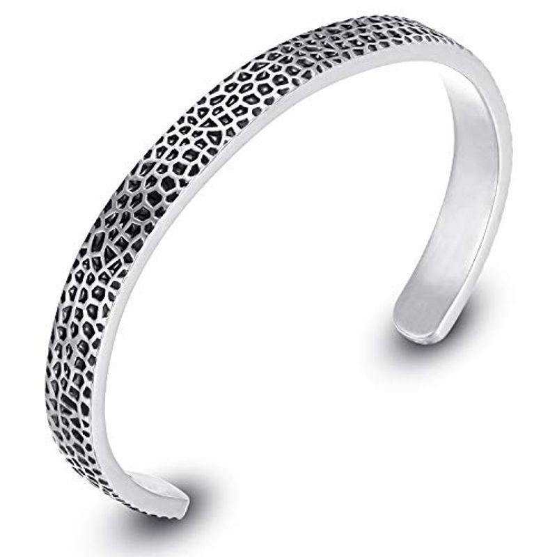 柔らかな質感の Rainso ブレスレット メンズ バングル 純チタン製 腕輪 オシャレ アクセサリー 腕飾り ブラック