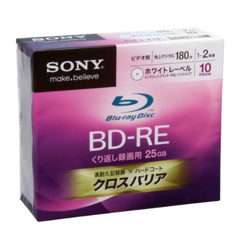 5年保証』 SONY ビデオ用BD-RE 書換型 片面1層25GB 2倍速 10BNE1VCPS2 プリンタブル 10枚P ブルーレイディスクメディア 