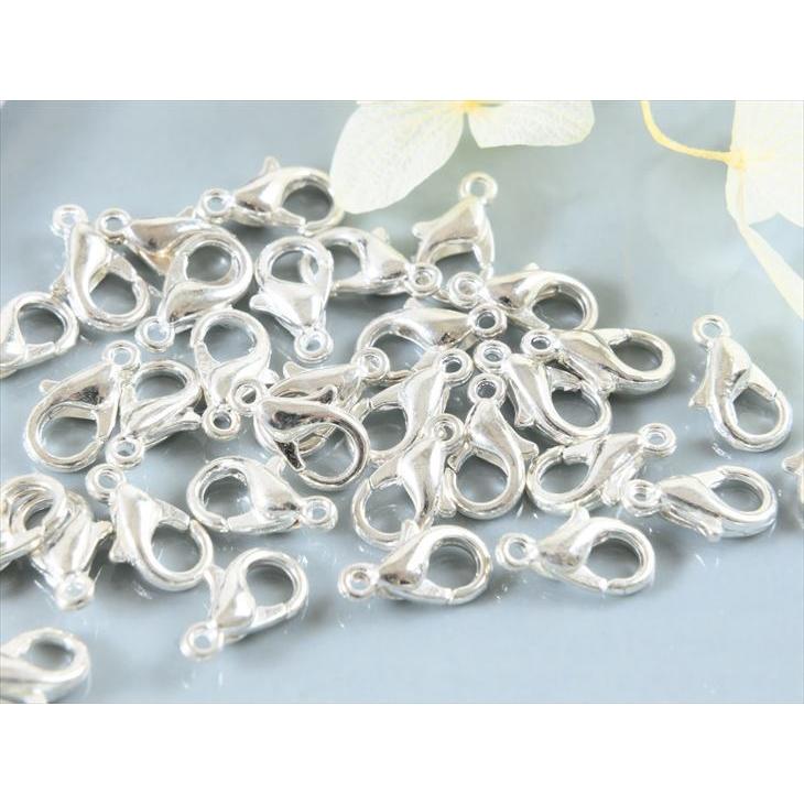 カニカン ホワイトシルバー 10mm×6mm 約30個 30ヶ 留め具 フック ナスカン アクセサリーパーツ パーツ|ysayakobo|05