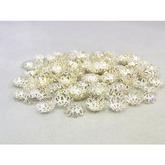 座金・花座パーツ ビーズキャップ 10mm 白銀 約100個 : 紗や工房 Yahoo