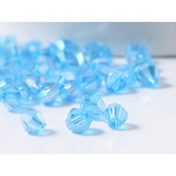 ガラスカットビーズ 高級クリスタルカットビーズ 約95個 約4mm 16面