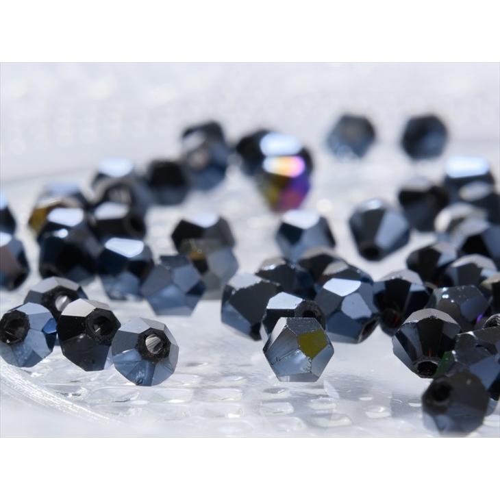 ガラスカットビーズ 高級クリスタルカットビーズ 約95個 約4mm 16面