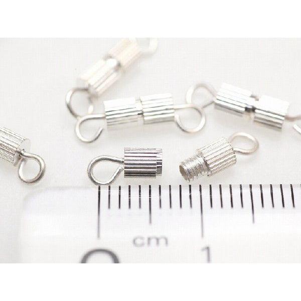 ネジ式クラスプ(約14×3mm)5個セット 白銀 ネジカン タルネジ バレル 
