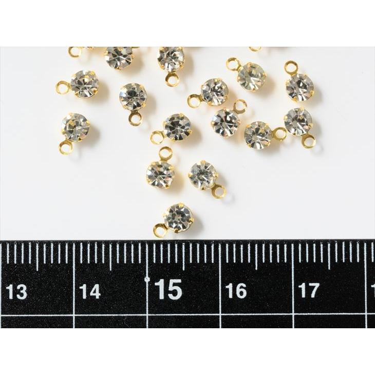 ラインストーンパーツ(約4mm)約25個セット ゴールド×クリスタル