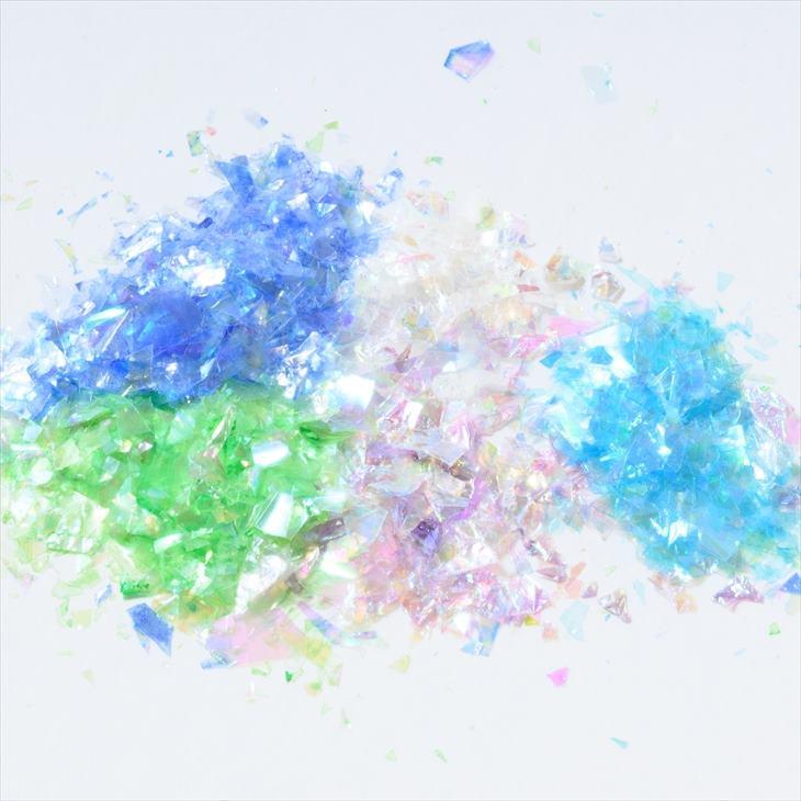 クラッシュホログラム 約0.3g×寒色系5色セット オーロラカラー ラメ