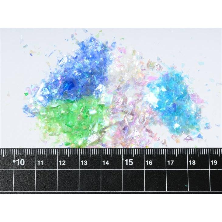 クラッシュホログラム 約0.3g×寒色系5色セット オーロラカラー ラメ