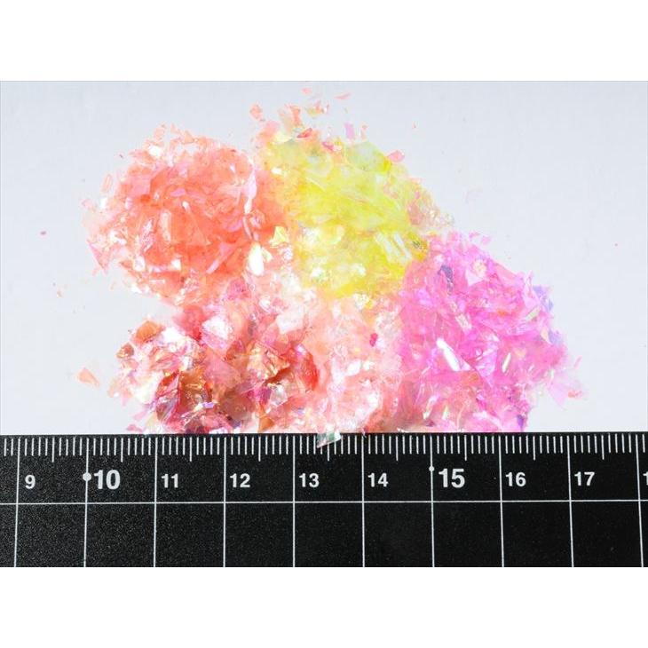 クラッシュホログラム 約0.3g×暖色系5色セット オーロラカラー ラメ