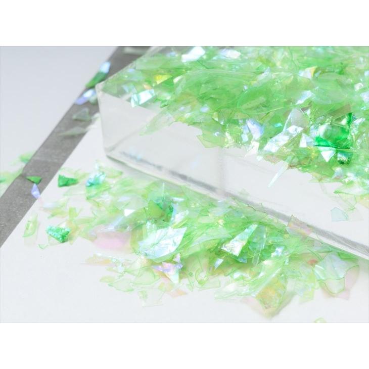 クラッシュホログラム 約0.3g オーロラカラー*グリーン ラメフィルム