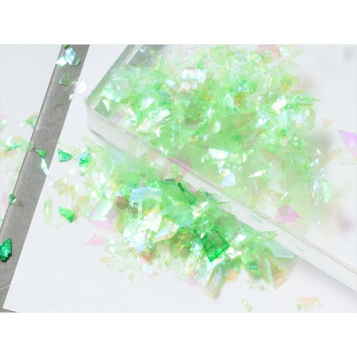 クラッシュホログラム 約0.3g オーロラカラー*グリーン ラメフィルム