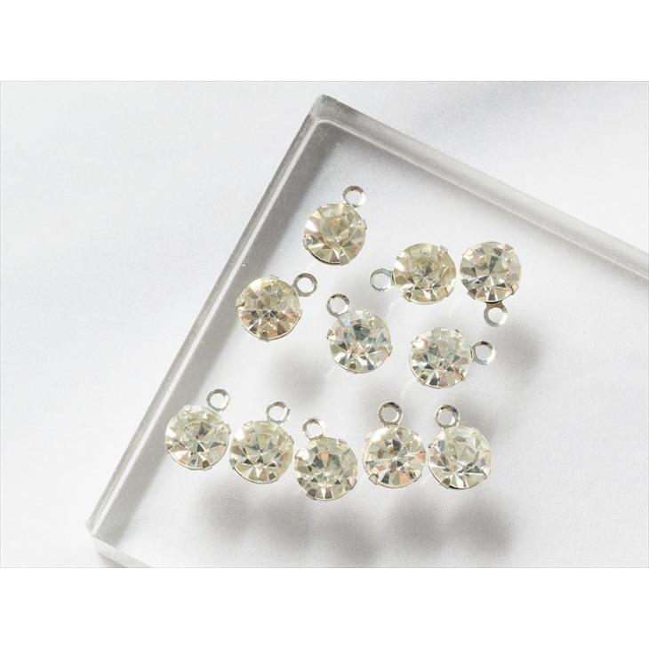 ラウンド用品・アクセサリー CT1 メタルパーツ チャーム8×6×6mm CZ ラウンドファセットカット4