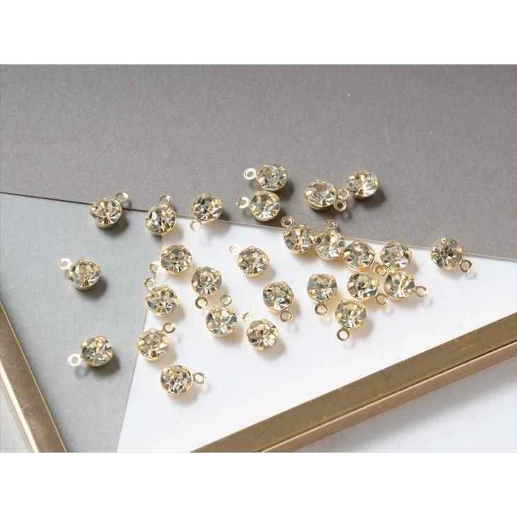 ラインストーンパーツ(約5mm)約25個 KC金xクリスタル ラウンド カン