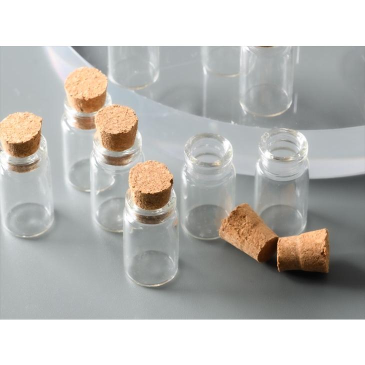 ガラス小瓶 コルク栓 絞り口タイプ クリア 27mm 10個 コルク瓶 ガラス