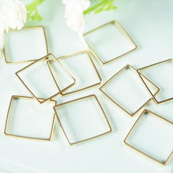 フレームパーツ スクエア 国内本金メッキ製 ゴールド 15mm 10個 四角 正方形 フレーム 枠 シンプル 約1 5cm アクセサリーパーツ パーツ Ap0074 紗や工房 Yahoo 店 通販 Yahoo ショッピング
