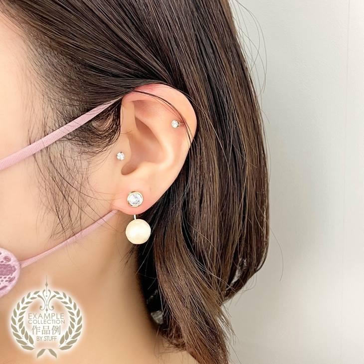 ピアス キャッチのみ 平皿付 (約17mm・皿約4mm)1ペア(2ヶ) ゴールド
