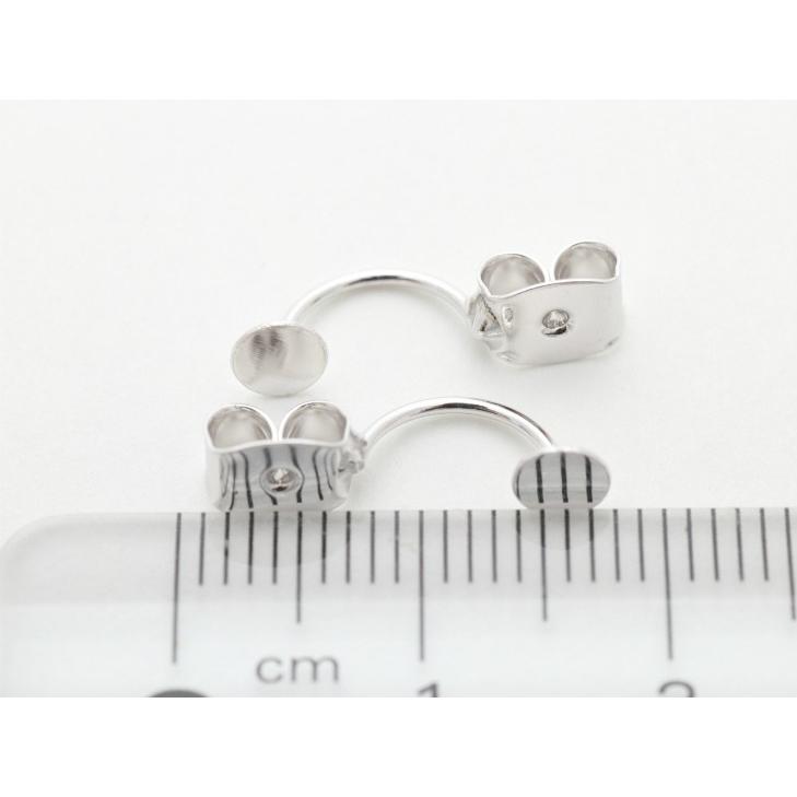 みい　ピアスキャッチセット ピアス キャッチのみ 平皿付 (約17mm・皿約4mm)1ペア(2ヶ) シルバー