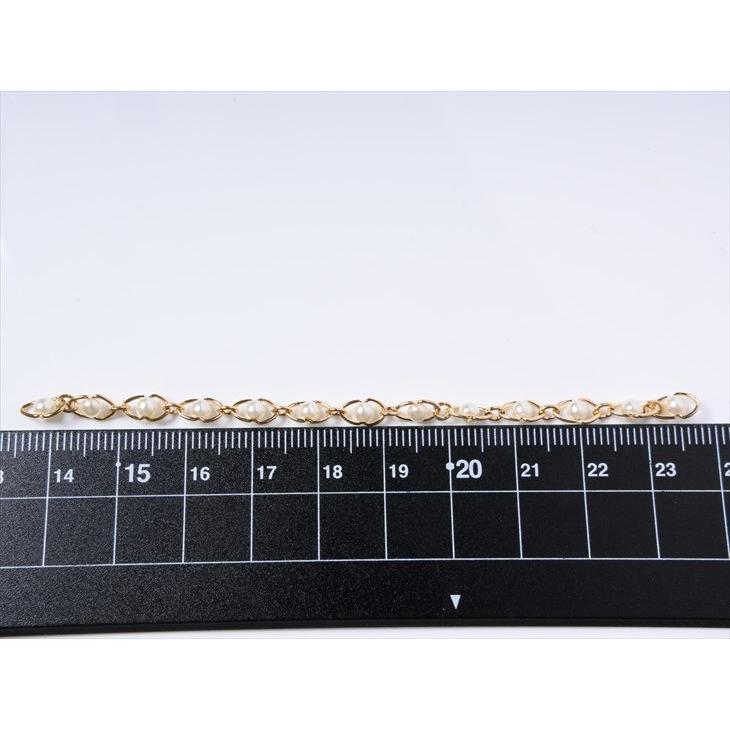 パール付きチェーン 大(幅約5mm)約1m ゴールド パールチェーン 装飾