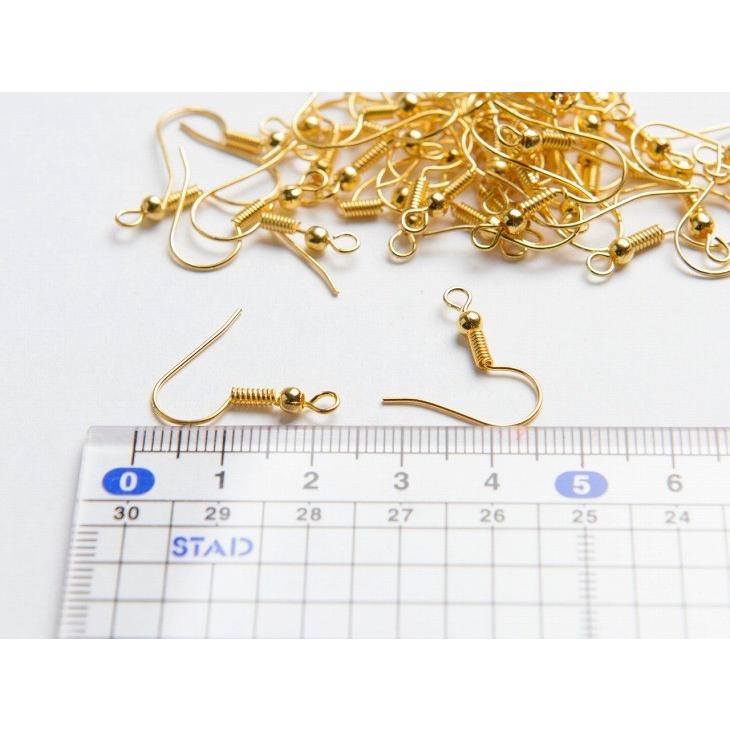 カン付ピアスフック コイル丸玉(約20x18mm)約25ペア(50ヶ) ゴールド 釣針ピアス ピアスパーツ ピアス金具 副資材 手芸材料 部品|ysayakobo|02