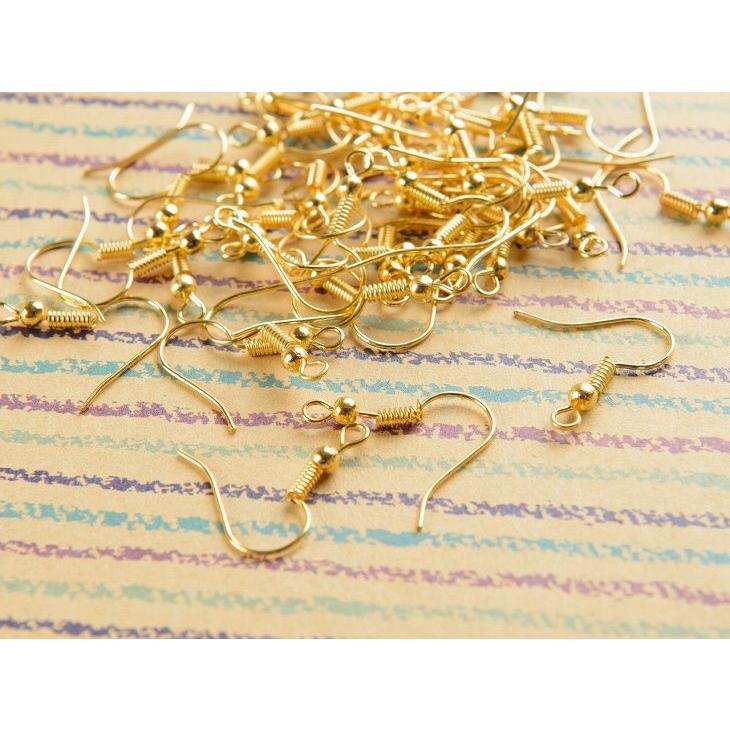 カン付ピアスフック コイル丸玉(約20x18mm)約25ペア(50ヶ) ゴールド 釣針ピアス ピアスパーツ ピアス金具 副資材 手芸材料 部品|ysayakobo|03