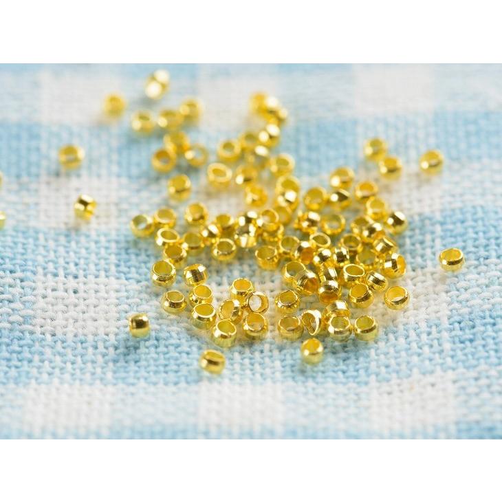 カシメ玉 2mm ゴールド 約100個 100ヶ つぶし玉 エンドパーツ 留め具 接続金具 ビーズ資材 約0.2cm アクセサリーパーツ パーツ｜ysayakobo｜03