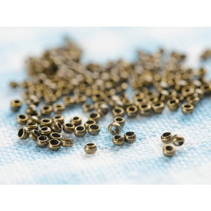 カシメ玉 アンティークゴールド 2mm 約100個 100ヶ つぶし玉 エンドパーツ 留め具 接続金具 ビーズ資材 約0.2cm アクセサリーパーツ パーツ｜ysayakobo