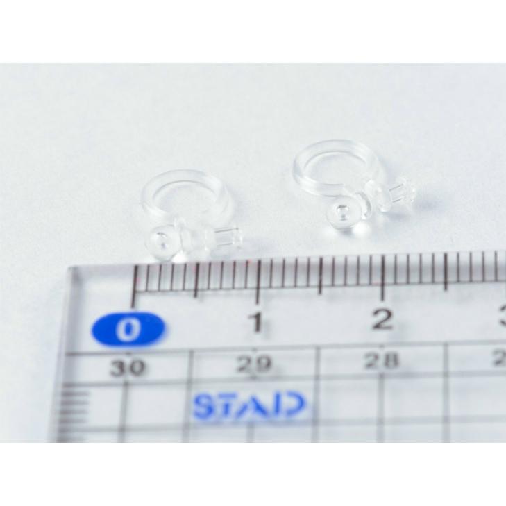 イヤリング パーツ タテ芯穴付樹脂ノンホールピアス(約10mm・皿約2.5mm)1ペア イヤーカフ イヤーカフパーツ金属アレルギー対応｜ysayakobo｜02