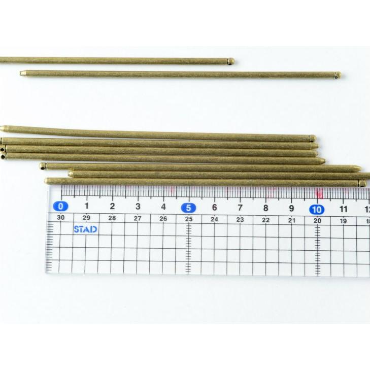 かんざしパーツ ニッケルフリー 一本挿し(約12.5cm)約10本 金古美 通し