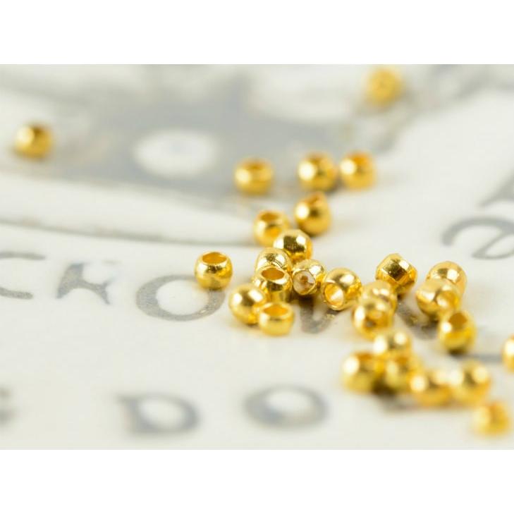 カシメ玉 KC金 1.5mm 約100個 100ヶ つぶし玉 エンドパーツ 留め具 