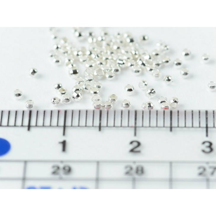 カシメ玉 ホワイトシルバー 1.5mm 約100個 100ヶ つぶし玉 エンドパーツ 留め具 接続金具 ビーズ資材 約0.15cm アクセサリーパーツ パーツ｜ysayakobo｜02