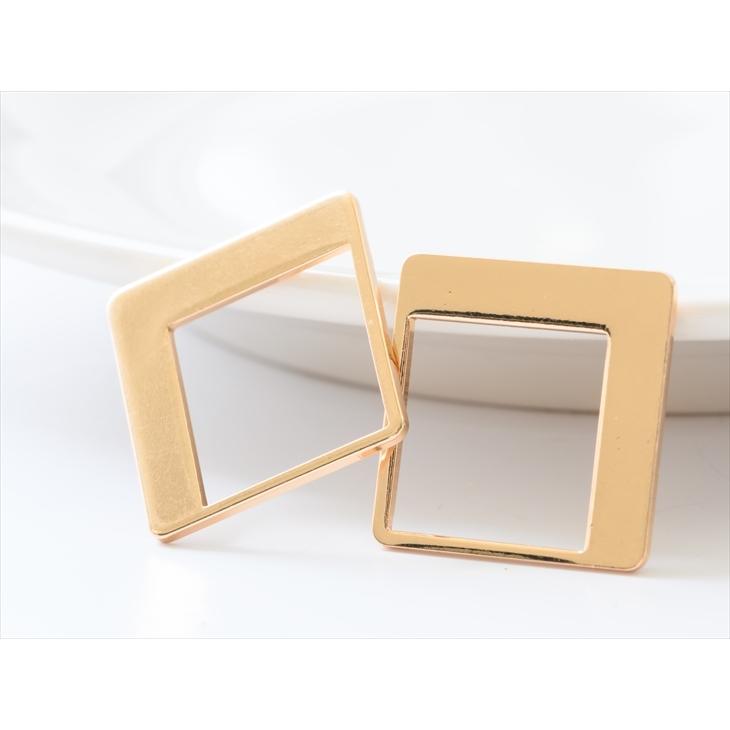 チャーム ダブルスクエア プレート KC金 20mm 2個 2ヶ シンプル 四角