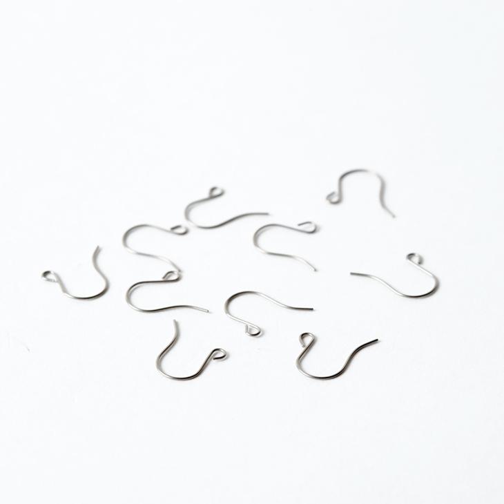 チタンピアスフック カン付U字 小(約11x13mm)5ペア(約10ヶ) 金属