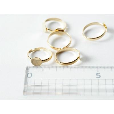 紗や工房 リングパーツ 8mm 平皿付き フリーサイズ ゴールド 18mm 5個