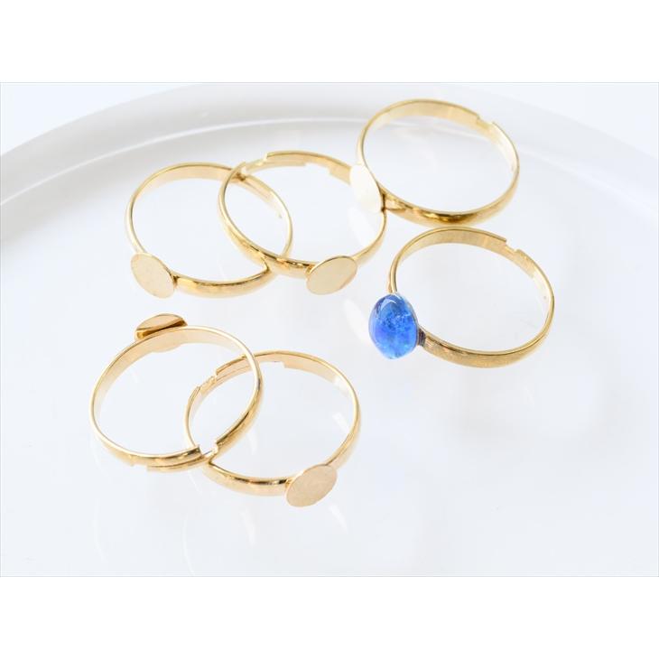 紗や工房 リングパーツ 6mm 平皿付 ゴールド 18mm 5個 5ヶ リング台