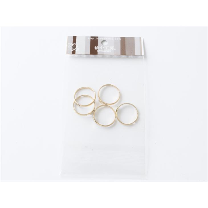紗や工房 リングパーツ 6mm 平皿付 ゴールド 18mm 5個 5ヶ リング台