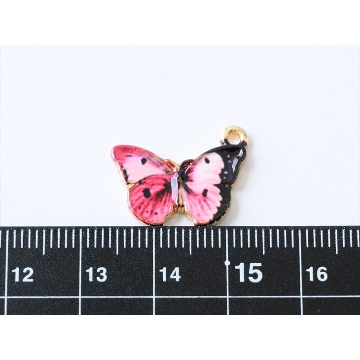 チャーム 蝶 ピンクモルフォ カン付 ゴールド 20mm 1個 1ヶ バタフライ