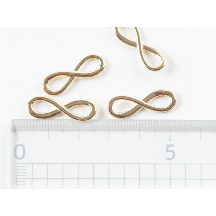 チャーム インフィニティ 小さめ ゴールド 23mm 4個 金属コネクター