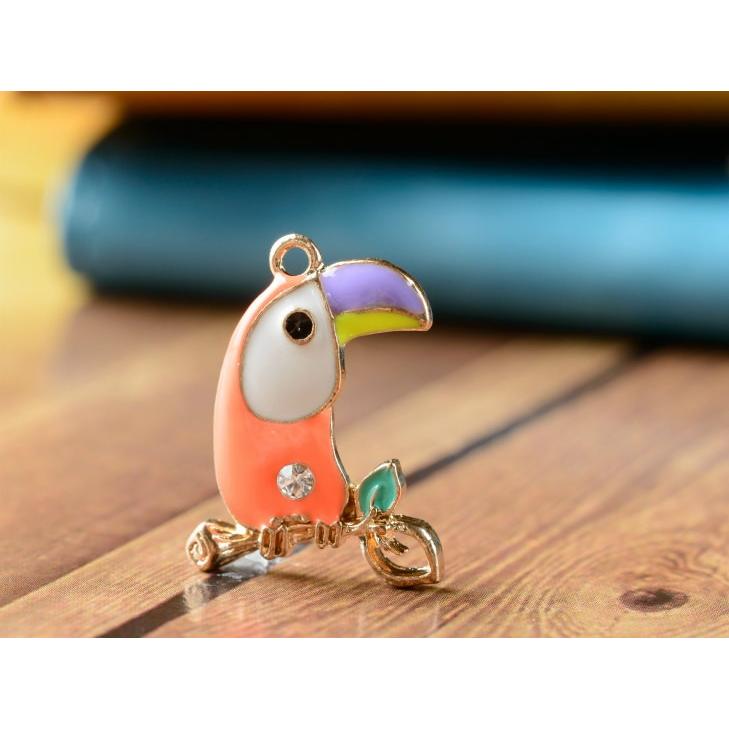 エポ付きチャーム 南国の鳥 約24 5x19mm 1個 蛍光オレンジxkc金 ラインストーン付き カン付き 金属チャーム 手芸用品 素材 部品 デコ Ap 紗や工房 Yahoo 店 通販 Yahoo ショッピング