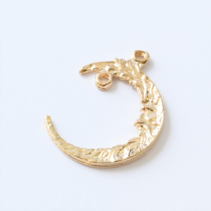 チャーム 月の神様 2カン付 ゴールド 26mm 5個 5ヶ ムーン 三日月 横顔