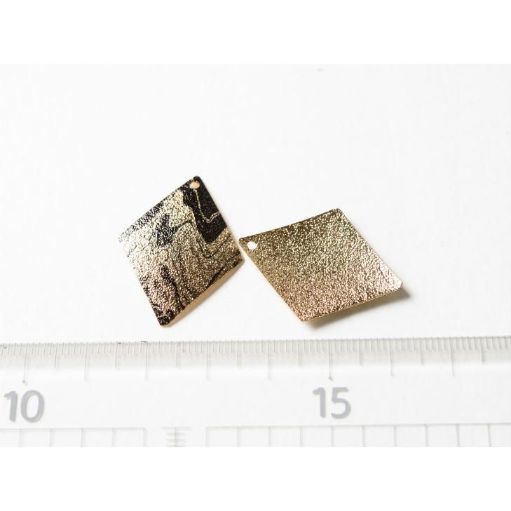 K18 ひし形プレート②   １個 チャーム プレート パーツ ひし形プレート 小 約29mmx22mm マーブル柄