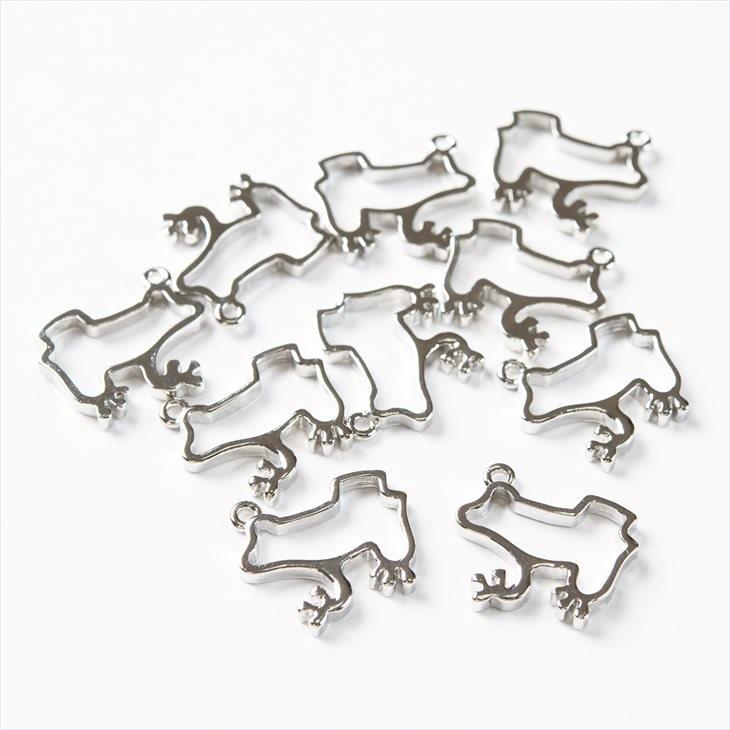 レジン枠 フレーム カエル 18mm シルバー 10個 10ヶ 約2cm レジン 型