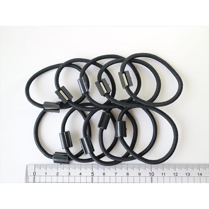 ヘアゴムパーツ ボタン足付 留め具パーツ 径50mm ブラック 10個 径5cm 