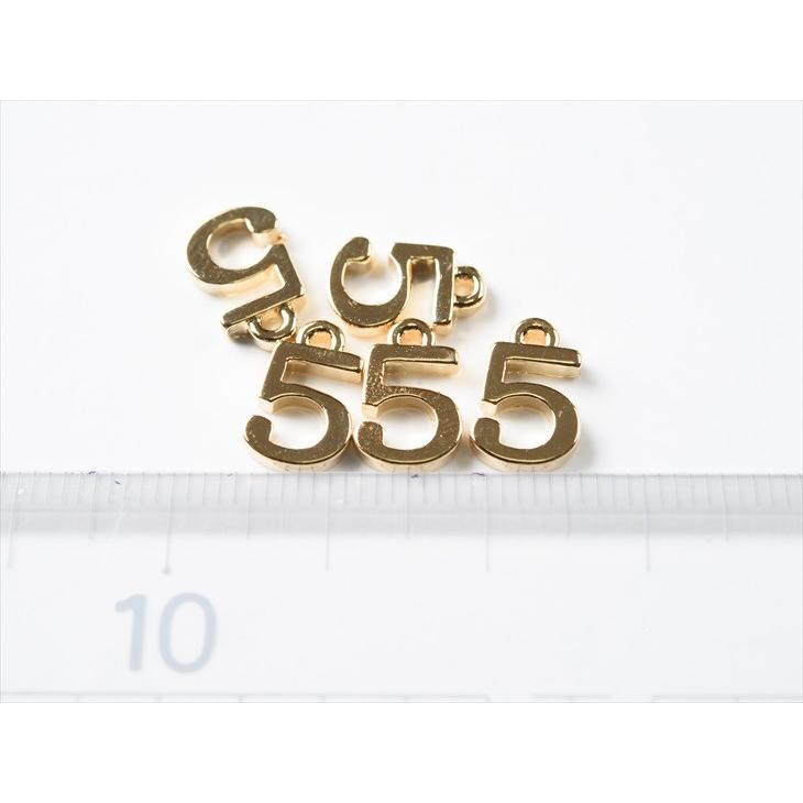 チャーム 数字チャーム 5 10mm ゴールド 5個 1cm ピアスチャーム 数字