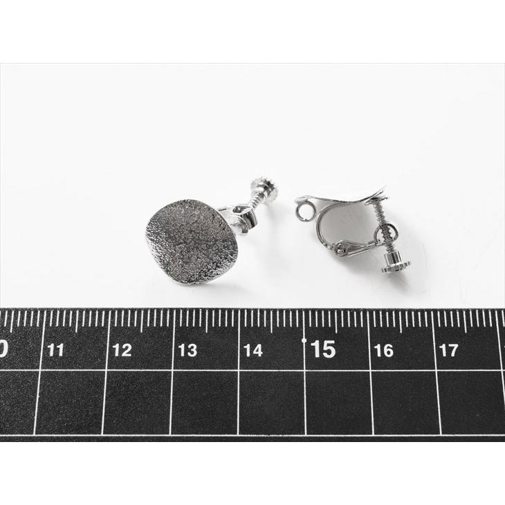 スターダスト加工プレート付 イヤリング パーツ シルバー 直径約15.5mm  