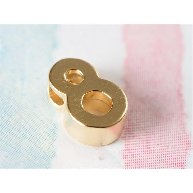 チャーム 数字チャーム 8 10mm ゴールド 1個 1ヶ 約1cm ピアスチャーム