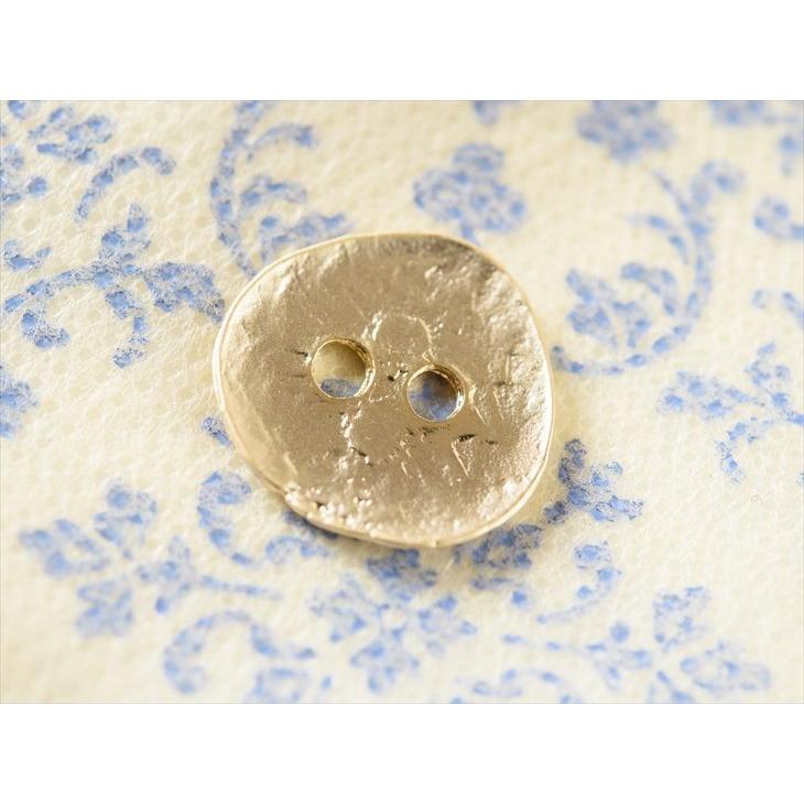 メタルパーツ ボタン 大きめ 変形ラウンド型 16mm マットゴールド 1個