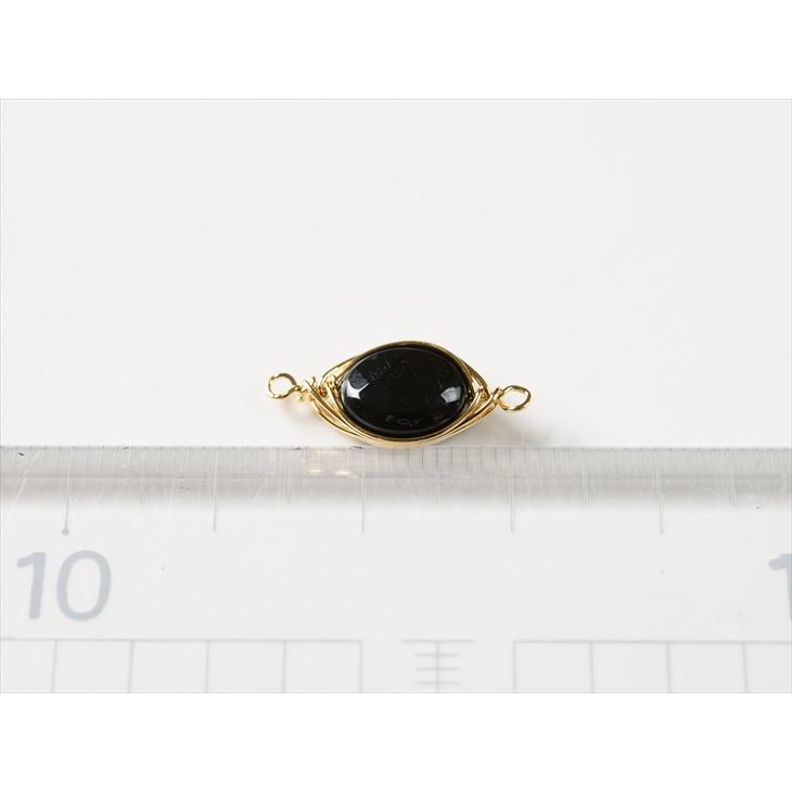 天然石チャーム ワイヤーラッピング ピアスチャーム ブラック