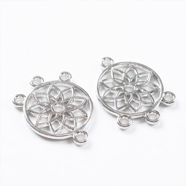 チャーム ドリームキャッチャー コネクター 18mm シルバー 2個 2ヶ 約