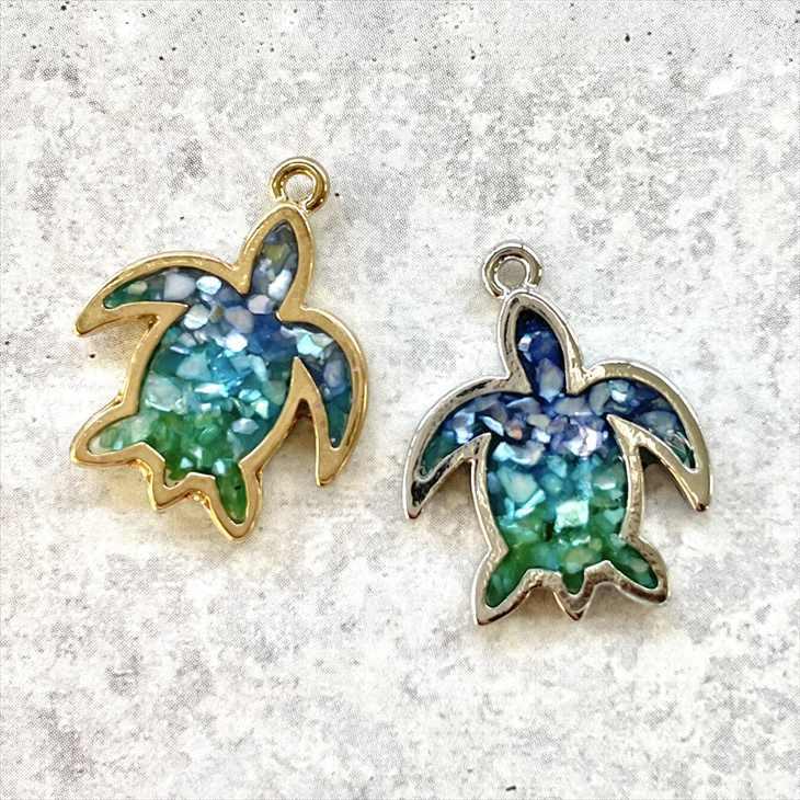 レジン枠 紗や工房オリジナル 空枠 カメ 18.5mm ゴールド 20個 20ヶ 約